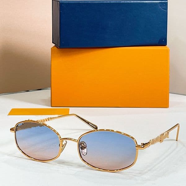 Script Metal Round Sunglasses Z3171U Women Exquisite Silvery Small Frame Gradient Lenses Letter Flower Eyewear Street Fashion Style Exquisite Gift