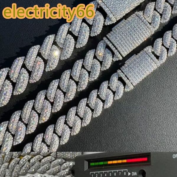 Luxury hip hop moissanite fully iced cuban link chain for men bold high shine premium fashion jewellery statement style design