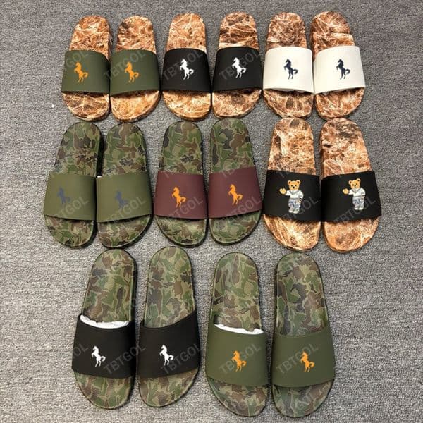 Men Designer Slides Pony Sandal Beach Rubber Slippers Multi Color Leather Sandale Summer Casual Shoes Comfortable Outdoor Flat Sandals 1091
