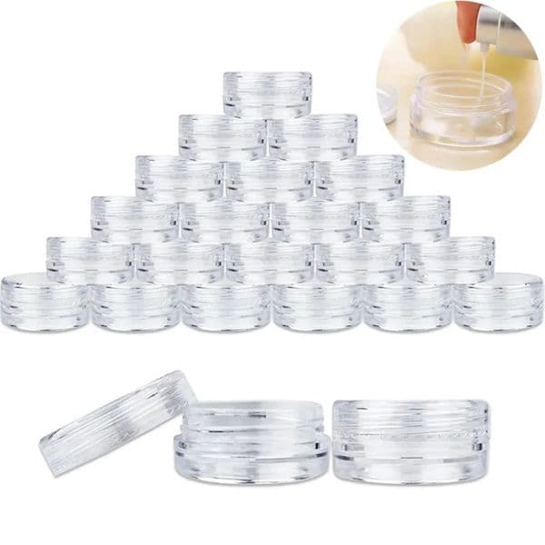 10g Empty Plastic Cosmetic Makeup Wax Jar Clear Plastic Box Pots Transparent Sample Bottles Eyeshadow Face Cream Lip Balm Container Storage Bottles