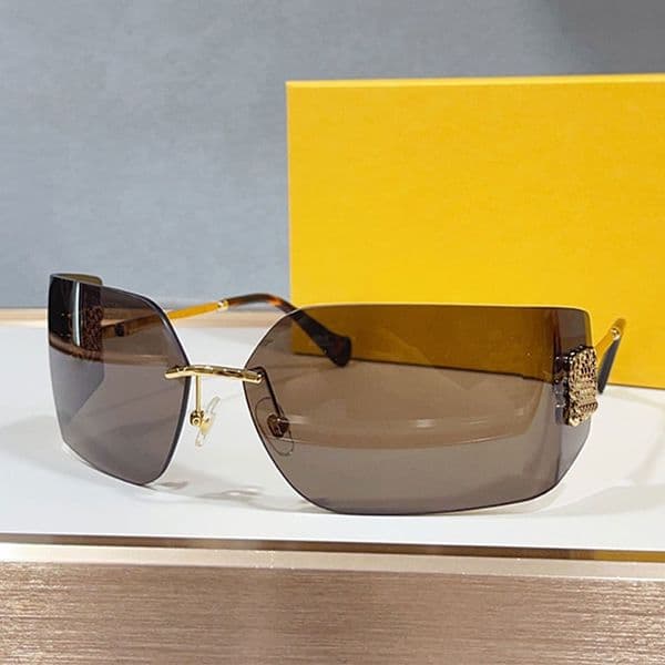 Womens New Season Light Luxury Retro Sunglasses LW40135 Ultra Wide Frameless Frame Slimming Magical Fashion Versatile Goggles UV Protection Belt Original Box