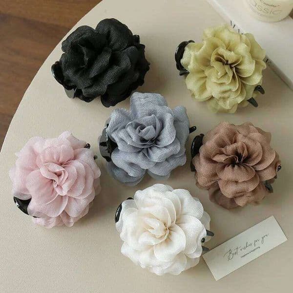 1pc Rose women's new high-end headwear, accessories, flower grabbing shark clip, hair clip