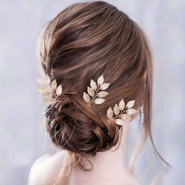 3Pcs Leaf Hairpin Bridal Wedding Hair Accessories Jewelry Pin Clip Set