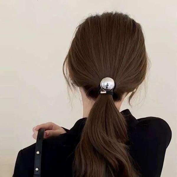 1/21pcs Minimally designed pearl new hair accessory with high-end feel, leather tie headband, high ponytail headband