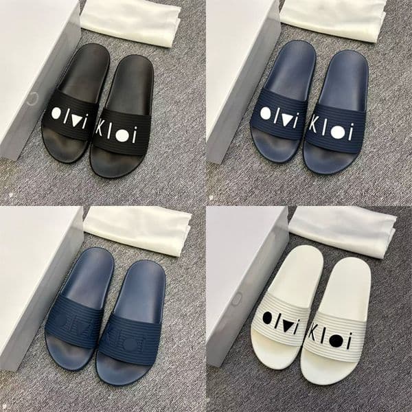 Luxury Sandal Men Slip-on Slides Cushioned Flip-flops Pool Slider Anti-slip Bathroom Slipper Shower Pool Daily Use Slippers 1096