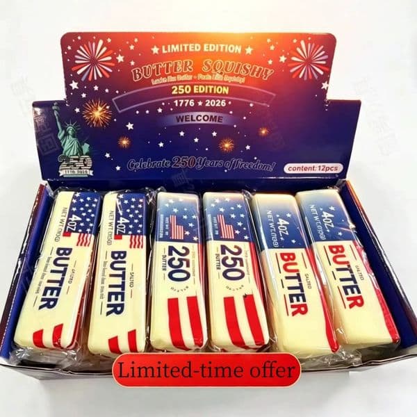 Bulk Limited Edition Rainbow Patriotic Butter Squishies Super Soft Slow Rebound Fidget Toys For Kids Adults