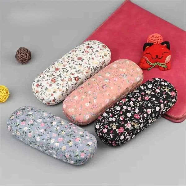 EOENKK Retro Floral Sunglasses CasePrinted Cloth Reading Glasse Box Hard Eyewear Protector Women Optical Glasses Storage Case 260430