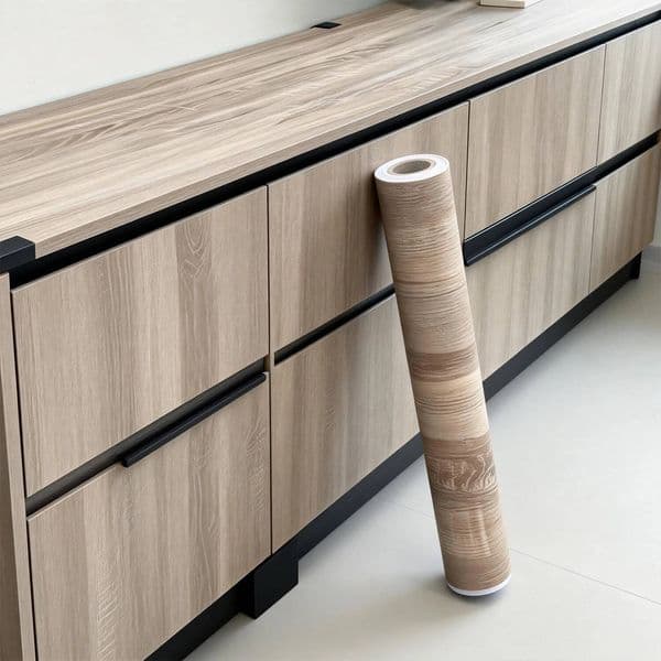 Brown Wood Grain Thickening Boeing Film Furniture Cabinet Pvc Self-Adhesive Stickers Kitchen Vinyl Wallpaper