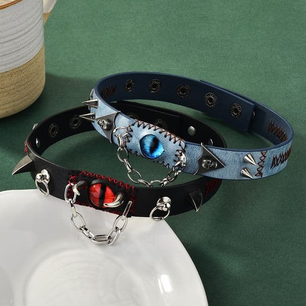 Directly from the manufacturer, purely handmade Yabi necklace, niche dark style, unique heavy-duty American punk evil eye choker