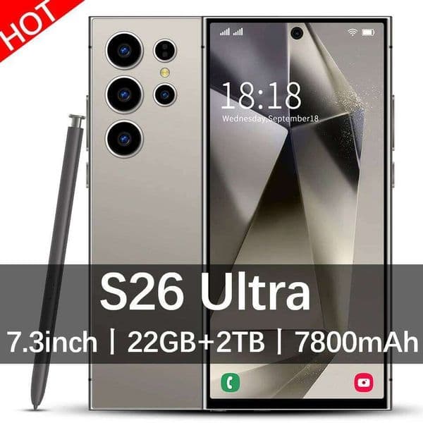 2026 S26 Ultra NEW 7.3Hd Global Edition Original Smart Dual Card 7800Mah Battery Facial Recognition Function SANNAING