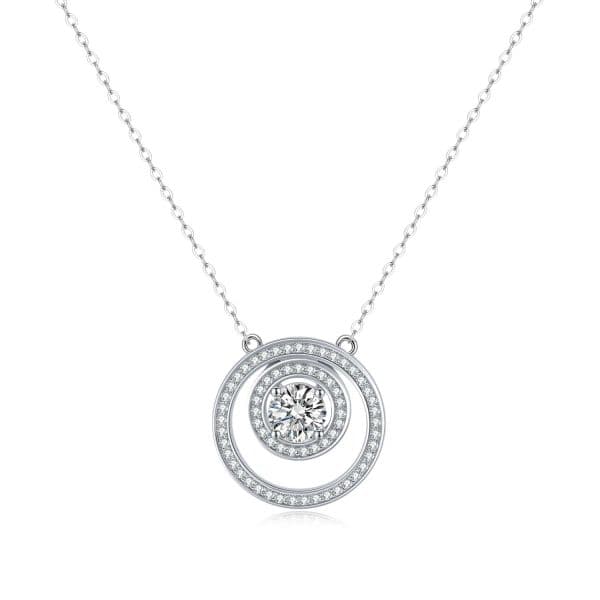 MT GRA Moissanite 925 Sterling Silver Pendant Necklace For Women Round Cut Moissanite 18 k White Gold plared Simplified Design Necklace Fashion Jewelry High-Quality