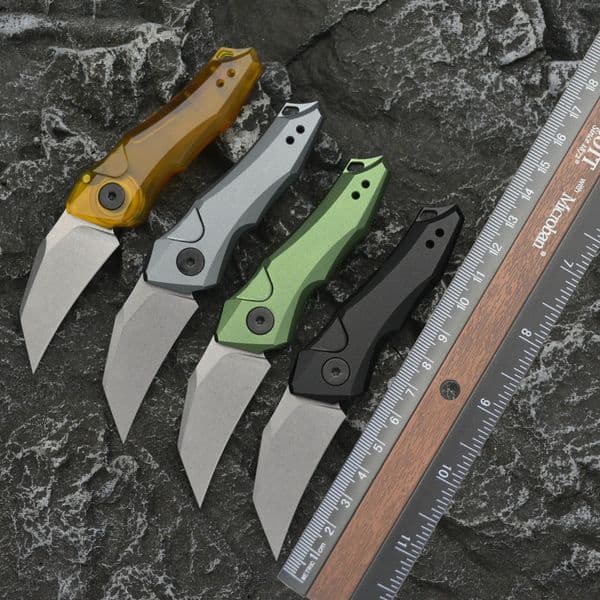4Models 7350 Launch 10 Folding Knife 1.9" Stonewashed CPM-154 Blade, PEI/Anodized Aluminum Handles