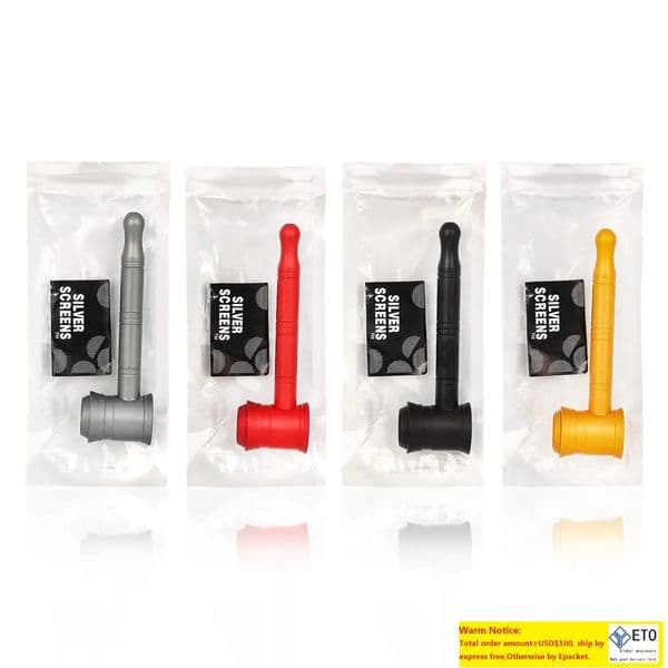 Hammer Tobacco Pipe Aluminum Alloy Metal Pipe Smoking Pipes Filter Cigarette Holder Mouthpiece LL