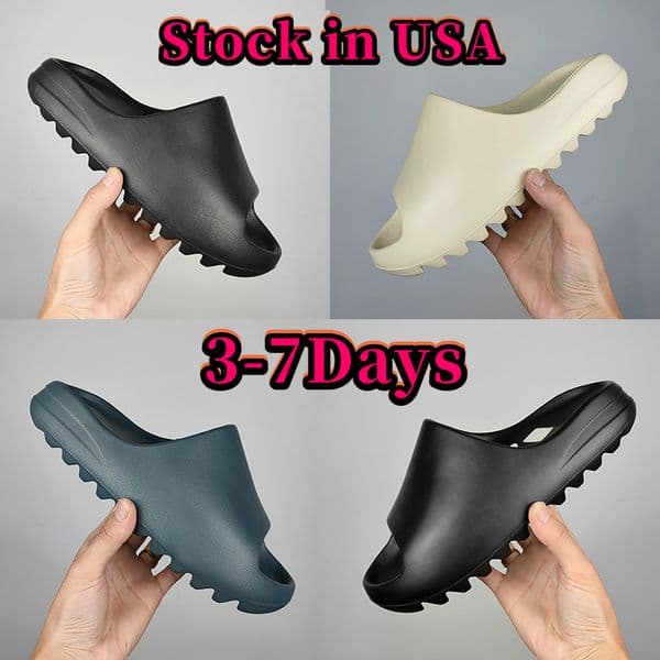 Local Warehouse Mens Designer Slides Fur Slippers Onyx Bone Granite Black Slate Marine Flats Sandals Fashion Summer Slide Beach Slipper Men Women Shoes Sandal