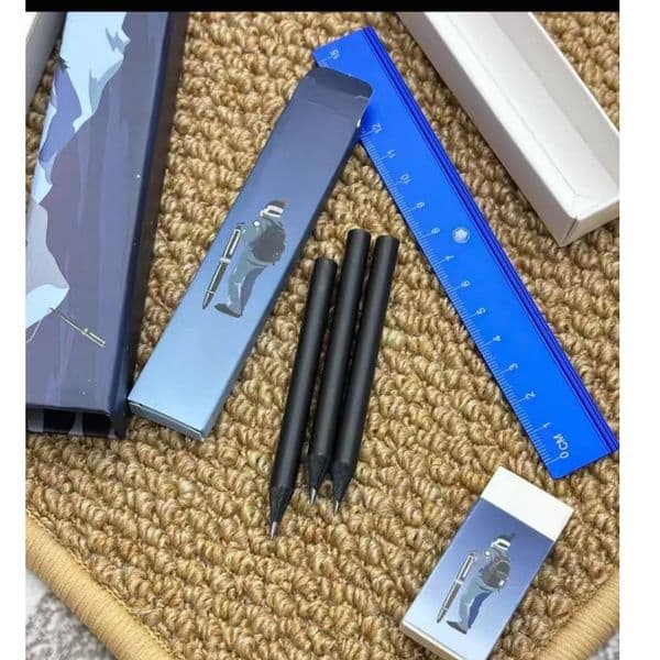 Pencil Small wooden pencil + eraser + blue ruler High Quality Pencils Drawing Office Stationery Business School Office Supplies Stationery Pencils 240419