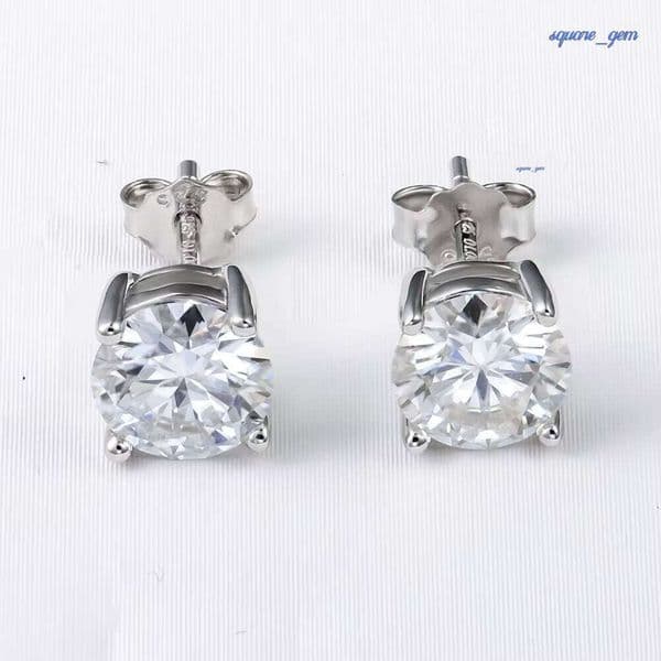 Earrings 925 Sterling Silver White Moissanite Earring Fine Jewelry