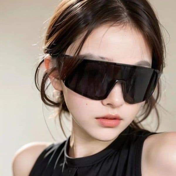 Oversized Frame Sunglasses Luxury Women, High-End Glasses, Slimming for Big Faces, New One-Piece Designer Men's Sunglasses, Trendy