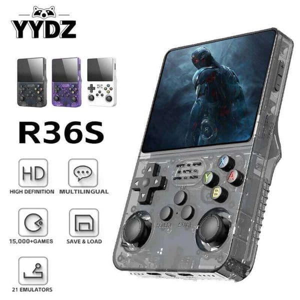 R36S retro video 64GB 3.5-inch IPS screen handheld game console open-source Linux gift H260205
