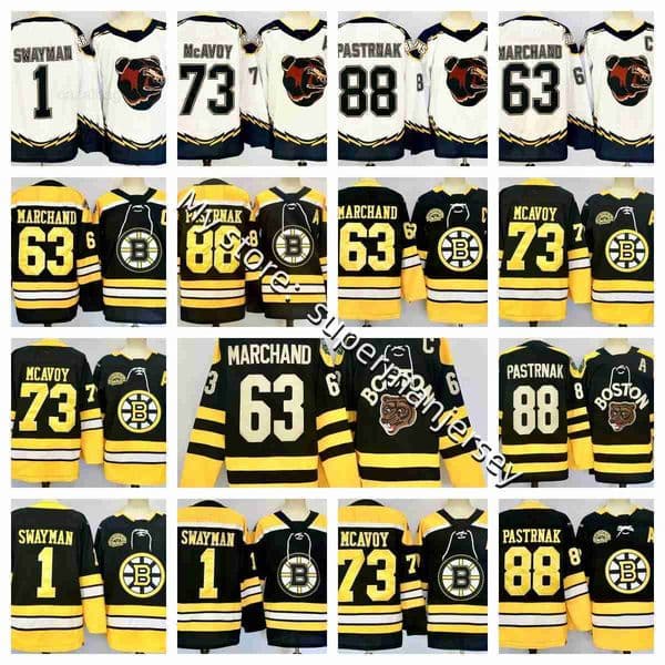 David Pastrnak boston hockey jersey bruin jersey Bergeron Brad Marchand Charlie McAvoy Jeremy Morgan Geekie Swayman Joonas Korpisalo Elias Lindholm