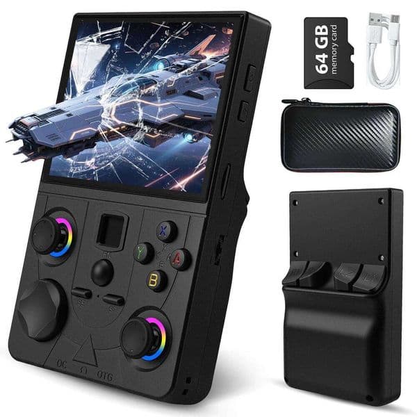 Handheld Game Console, DC35V Retro Gaming Console 3.5IPS Screen Built-in 20000+Classic Games, 20+Emulators H260205