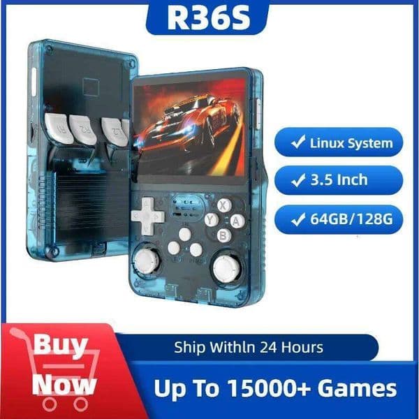 NEW R36S Retro Handheld Game Console Linux System 3.5 Inch IPS Screen R35s Plus Portable Pocket Video Player 64GB 128GB H260205