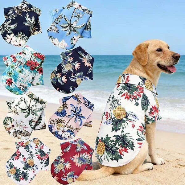Hawaiian Style Pet Clothe Summer SandBeach Dog Shirts for Small Medium Dogs Puppy Cat Clothing Ropa Perro Pug French Bulldog 26H0204