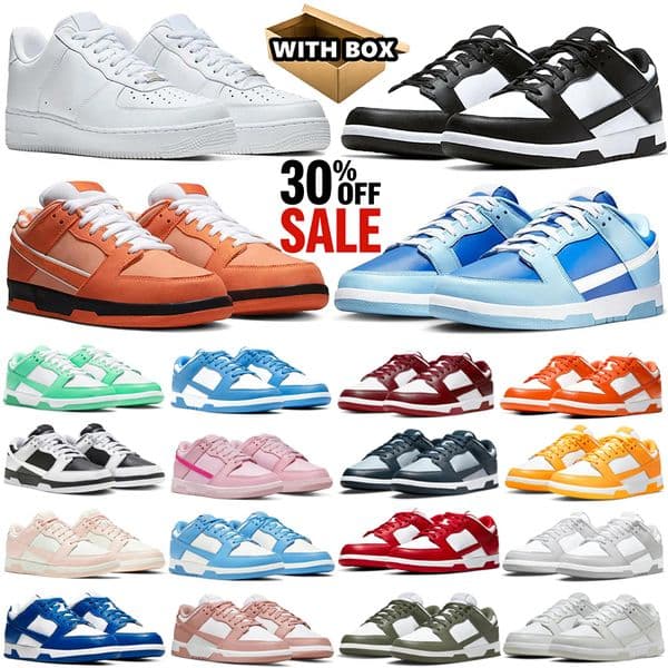 WITH BOX Designer One af1s Casual Shoes Sneakers Men Classic 1 Triple White Black unc Mens Womens trainers Outdoors Sports Runners 1s Shoes