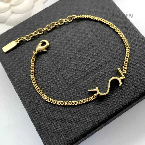 Luxury original designer Girls boys letter slim thin charm bracelets elegant 18K Gold silver Bangles earrings necklaces Y branded engrave women men