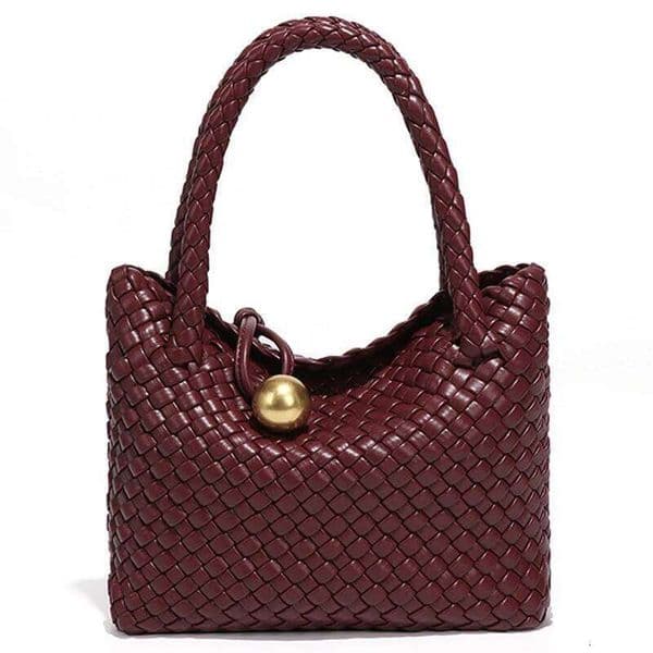 Woven Shoulder Crossbody for Women Small Vegan Leather Purse Tote Handbag Hobo Bag Y260204