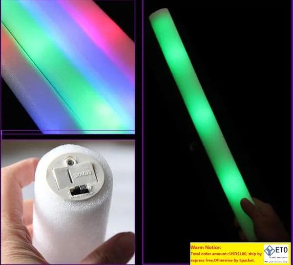 LED Foam Stick Colorful Flashing Batons Red Green Blue Light Up Sticks Festival Party Decoration Concert Prop 678 LL