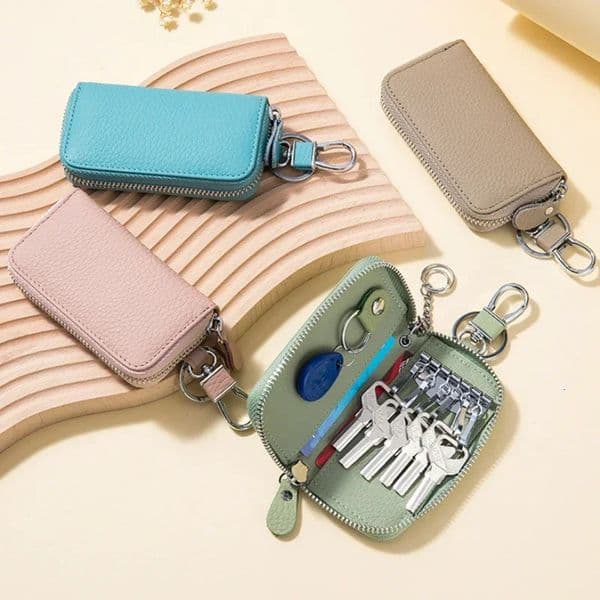 Men Women Genuine Leather Key Holder Wallet Key Wallet Organizer Bag Car Key Case Pouch Multifunctional Small Wallet Mini Purse 260129