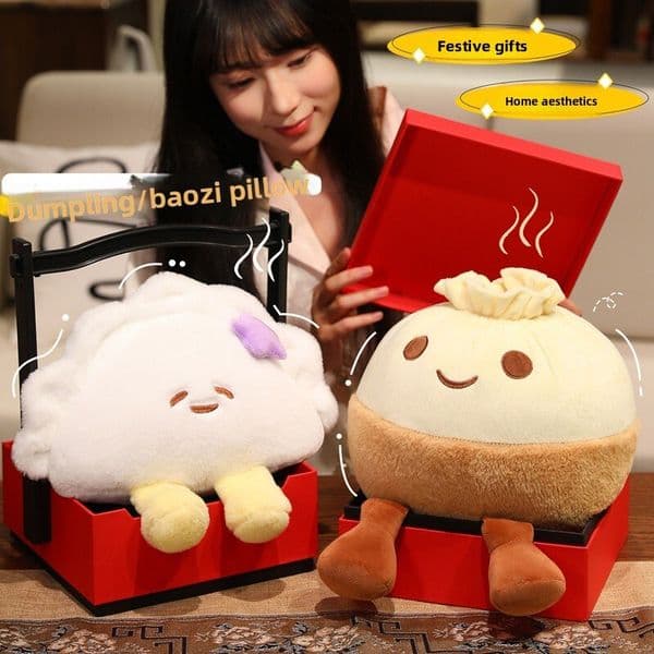 Dumpling bun pillow, realistic and cute creative plush toy, for sleeping, dumpling prop, stuffed doll