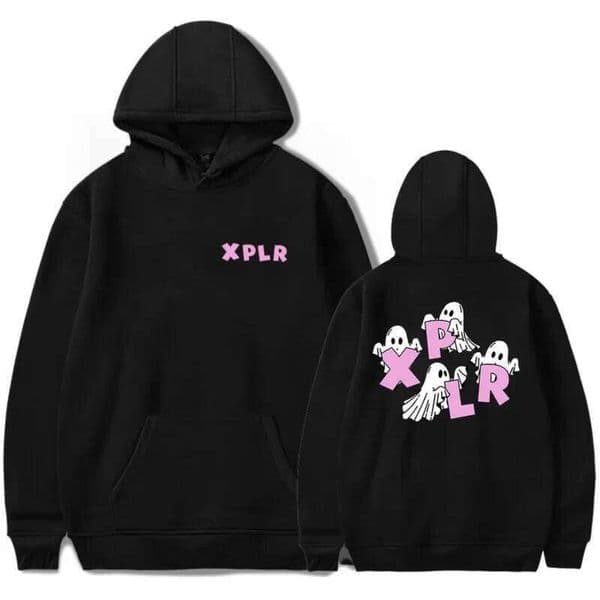 Xplr - Men's women's long sleeved hooded sweatshirts unisex streetwear hip-hop style ghost print Sam's and Colby Merch Q260209