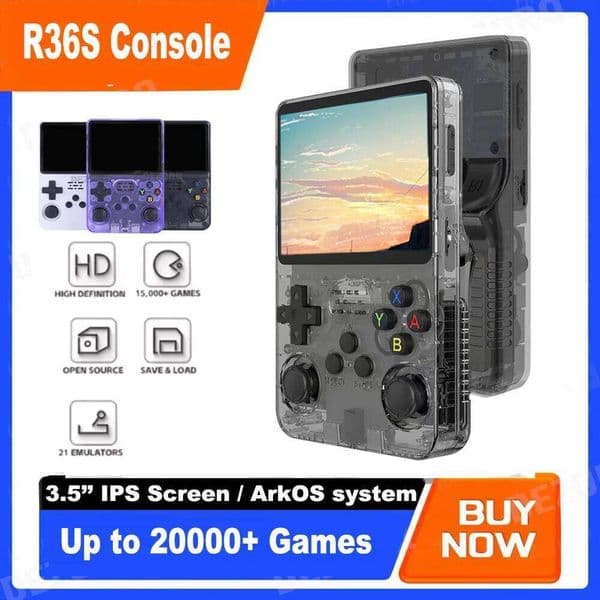 R36S Retro Portatil Handheld Video Game Console CPU RK3326 64G 128G Emulator R36s Gaming Player X260209