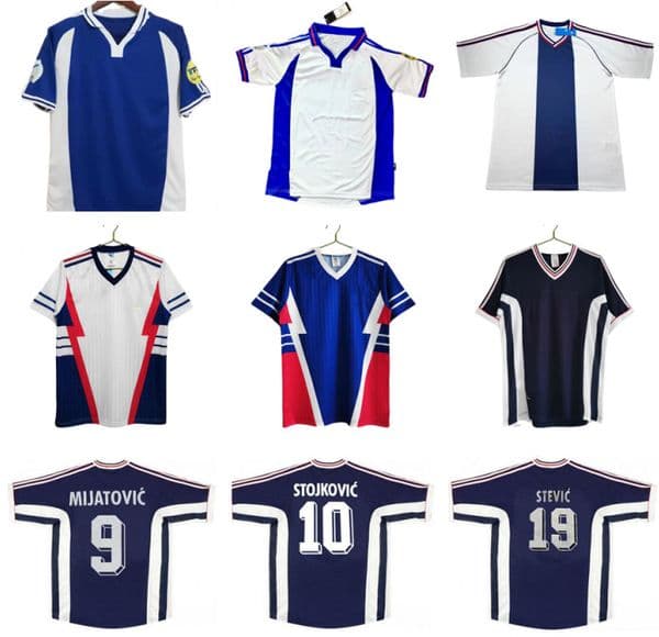 1990 1991 1998 1999 2000 Yugoslavia retro soccer jersey 98 00 Mijatovic Mihajlovic Stankovic Jugovic Stojkovic SAVICEVIC vintage classic football shirt