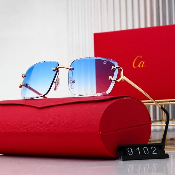 Designer Men Women sunglasses Fashion Classic Glasses Leopard Head Composite Metal Rimless Optical Frame Sunglasses UV 400 cool new