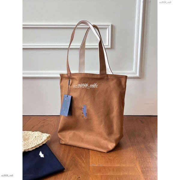 Shopping bag reversible 2026 embroidered canvas handbag with large capacity for daily commuting shoppers