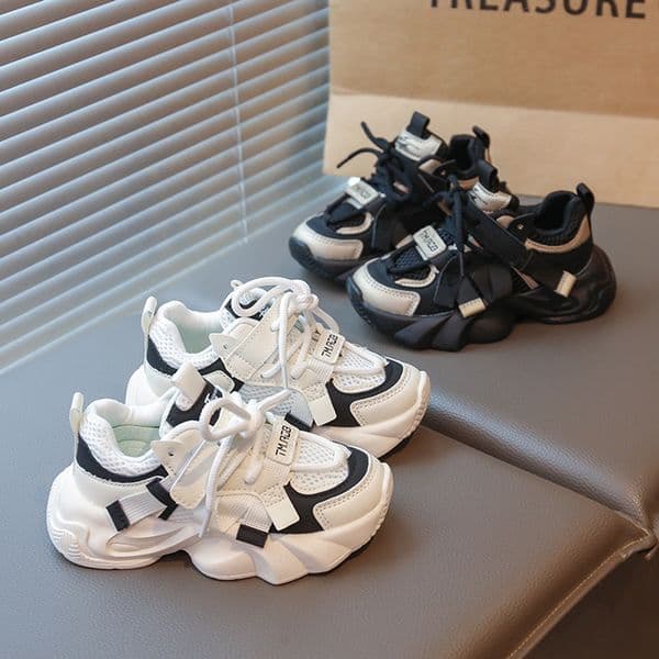 Free shipping Outdoor Kids Athletic shoes spring autumn children shoe Black boys girls sports breathable kid baby youth casual trainers toddlers infants Size 22-36