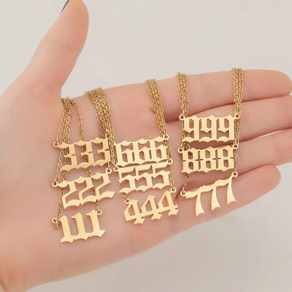 Stainless Steel Angel Number Lucky Numbers Necklaces 111 222 333 444 555 777 888 999 666 000 Pendant Necklace Charms Jewelry 260206