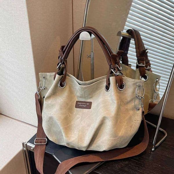 Fashion Minimalist PU Leather Shoulder Casual Capacity Tote Bag Women's Trendy Large Handbag For School Commuting Z260225