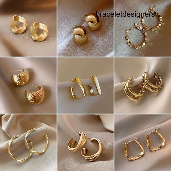 Earrings Chunky Statement Designer Huggie Pearl Silver Gold Plated Rotundity Heart Screw Back Women gift Wedding VVS Hypoallergenic