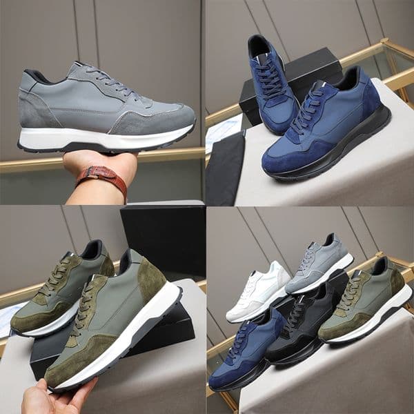 Classic Mens Leather Trainers Designer Suede Sports Shoes Comfort Running Fashion Casual Sneakers 1043