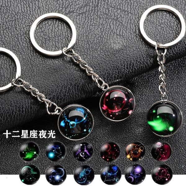 Twelve Constellations Luminous Keychain Student Couple Key Chain Bag Pendant Graduation hot-sale products High quality