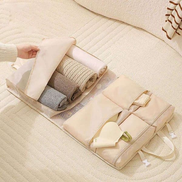 Fashion Multi-Compartment Hanging Portable Oxford Cloth Luggage Organizer Foldable Travel Bag 26H0226