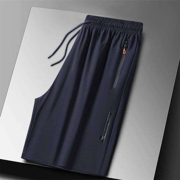 Plus Size Ice Silk Sport Man Breathable Quick Dry Track Outdoor Drawstring Running Shorts with Zipper Pocket 6XL H260226