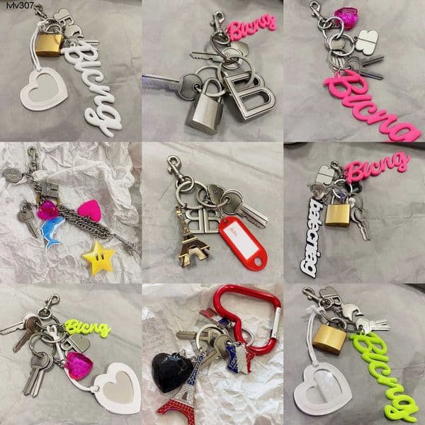 Keychains Lanyards New Keychains Lanyards Charm Metal Lock Chain Letter Rodeo Leather Keychain Handbag Backpack Handheld Crossbody Bag Car Key Product Fashion