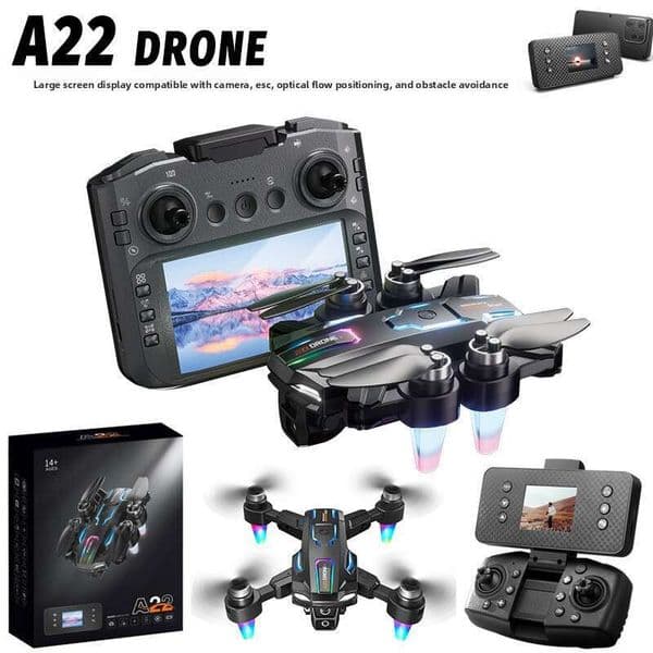Cross-Border New Product A22 Brush Drone With Screen Intelligent Obstacle Avoidance Remote Control Aircraft Aerial Photography Quadcopter Kuhangxin