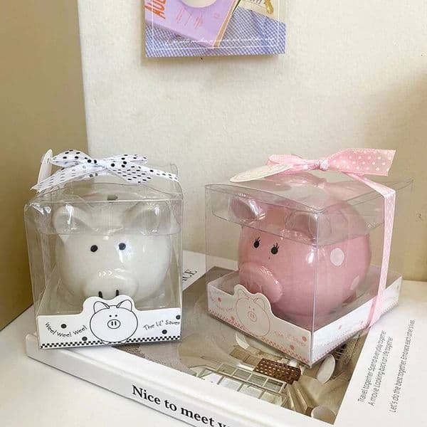 Bestseller Creative Pig Piggy Bank Ceramics Deposit Jar Coin Cash Saving Box for Kids Desk Ornament Accessorie Birthday Gifts ddmytues