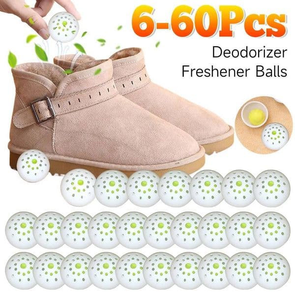 6-60PCS Shoes Deodorant Balls Jasmine Scent Fresheners Footwear Shoe Closet Toilet Deodorization Long-lasting Aromatic 2025