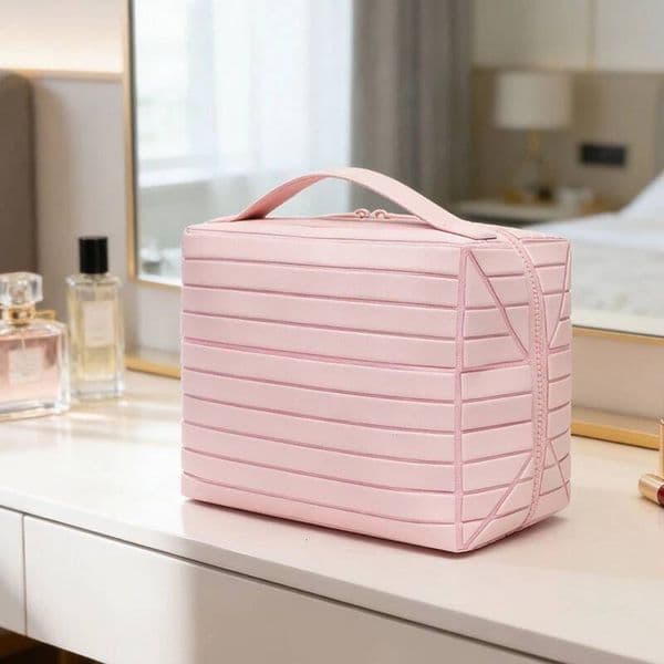 Bestseller Large Cosmetic with Multiple Compartments Waterproof Travel Organizer Portable Toiletry Bag for Skincare & Makeup ddmytues